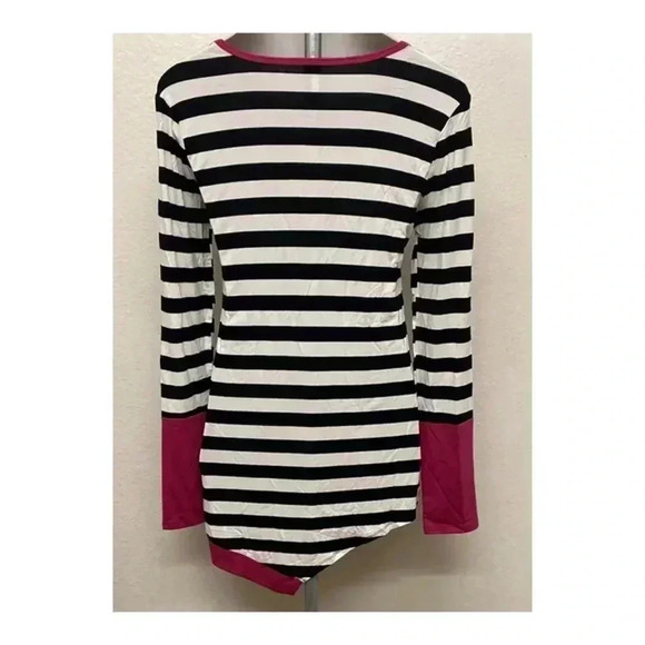 🆕42Pops Asymmetrical Hem Stripped Tunic Top M🆕 - Picture 5 of 8